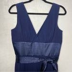 Max and Cleo  Navy Blue Pleated Midi Sleeveless Dress Belt size 10 Medium DDC6C71M Photo 3
