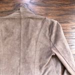 BCBGMAXAZRIA • Jimmie Faux Suede Drape Jacket cropped waterfall Mocha tan beige Photo 9