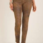 Chico's  Faux-Suede Worn Luggage Slim Pants Size XL/16 Regular Western Boho Photo 3