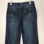 Bebe  ladies darkwash wide leg flare denim jeans size 27 Photo 1