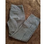 Elle Mid Rise Black & White Check Straight Leg Cropped Pants Women's Size 2 Photo 3