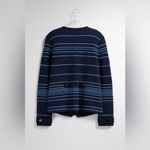 Cache  Navy and White Striped Blazer Photo 2