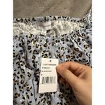 Lost + Wander NWT  Blue Leopard Size Medium Women Long Sleeve‎ Square Neck Top Photo 3