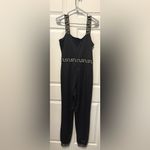 Chic Black Jumpsuit with Gold Accents NWOT Size L Photo 2