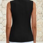 PRETTYGARDEN Black Sleeveless Top with Gold Buttons Photo 1