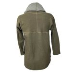 barney's new york Olive Green Gray Open Front Fleece Cardigan Sweater Jacket XS Photo 1