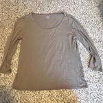 Eileen Fisher  Taupe Long Sleeve Scoop Neck‎ Basic Top Size S Classic Minimalist Photo 0