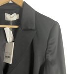 Misha Teagan Black Long Sleeve Blazer Collar Tie Waist Satin Mini Dress Size 10 Photo 4