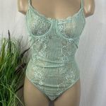 Blashe Aqua Blue Sheer Underwire Sleeveless Bodysuit L Size L Photo 0