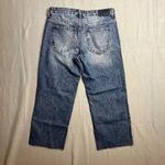 S.O.N.G. Jeans Wide Leg Ankle Crop Size 7 / 28 Raw Hem Relaxed Fit Faded Wash Blue Photo 4