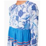 Ro’s Garden Floral Mini Ruffled Tiered Dress Rene Tiffany Blue XS Photo 2