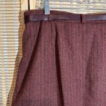 Classique Works Vintage Purple Red Tweed Wool Belted Midi Button Up Skirt Size undefined Photo 10