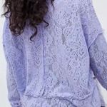 Free People  Not Cold In The Lace Lavender Purple Sweater Knit Tee Blouse Small S Photo 1