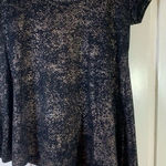 Bongo  Top Shirt Womens Medium Cotton Asymmetrical Black Gold‎ Snakeskin Photo 0