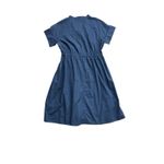 max mara Weekend Drawstring Cotton Poplin Midi Dress Blue ~Small Short Sleeve Photo 2