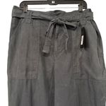Banana Republic NWT, Paperbag Tie Waist Pants Linen Cotton Blend Orca, Sz 18R Photo 5