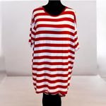 LuLaRoe Red white striped Irma, high low hem costume Halloween & bump friendly Photo 2