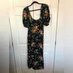 ASOS Design Black Floral Button Down Midi Dress Size US 8 Photo 8