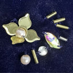 ASOS  Mini Wrap Velvet Dress Blue US 6 Floral 3D Embellishments Baby Doll Dainty Photo 2