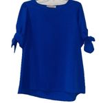 Vine & Love  Royal Blue Blouse with Tie Sleeves Women’s Small Photo 0