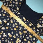 Madewell velvet trim navy floral balloon sleeve square neckline NEW size S Photo 8