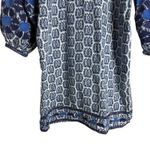 Roberta Roller Rabbit Blue Block Print Embroidered Long Sleeve Tassel Mini Dress Photo 2