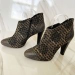 Anthropologie  Tibi Italian Leather Ankle Heels Boots Brown Nude 9 Embroidered Photo 4