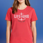 Life is Good  Red Cape May Shirt Top Women’s Size Medium Classic Fit Crusher Tee Photo 0