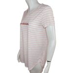 LC Lauren Conrad Lauren Conrad Coral White Striped 'Sunkissed' Short Sleeve T-Shirt Medium Photo 2