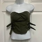 Pretty Little Thing KHAKI TWILL BUCKLE DETAIL CORSET TOP Photo 7