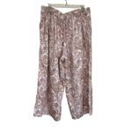 Rachel Zoe Linen Wide Leg Cropped Pants Floral Print Resort Wear Sz XL Photo 1