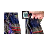 Harem Pants One Size Navy Multicolors Cosmic Stretch Waist Yoga Exercise READ Blue Photo 7