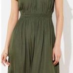 Loft NWT  Solid Green Blouson Airy Midi Dress Size 16 Photo 0