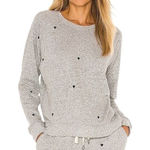 Rails Womens Callahan Sweatshirt Large Grey Black Heart Print Cozy Knit Luxury Photo 0