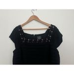 Adrianna Papell  Black Dress Cap Sleeve Square Neck Flow Lace Party Stretch 18W Photo 1