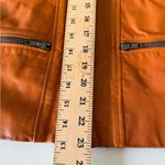 Vtg Women’s Moto 60’s 70’s Fitted Rustic Burnt Orange Leather Jacket Coat Size M Photo 11