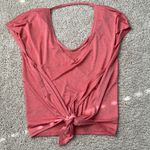 Lululemon tie back crop t shirt melon size 6 Orange Photo 3