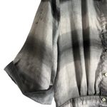 Officine Générale Nadia Gray Striped Linen Short Sleeve Button Front Shirt Dress Size L Photo 10