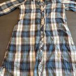 Roxy  Plaid Dress‎ Womens Medium Blue Green 3/4 Sleeve Casual Shirt Dress Photo 7