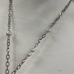C 1946  Silver Tone Faux Pearl Necklace Drop Dangle Photo 1