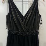 Badgley Mischka Black Embellished Waist Pleated Gown Size 6 US $795 Photo 2