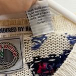 VTG Cape Isle Knitters Boho 80's Cottagecore Cardigan Sweater S Floral White Photo 4