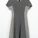 LELA ROSE Micro Check Flared A Line Dress Black Size 2 Photo 0