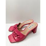Steve Madden Sandals Womens Size 6.5 Rego Slides Pink Patent Faux Leather Heels Photo 3