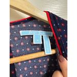 Draper James  self tie romper navy red floral size Medium‎ Photo 3