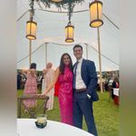 Saloni Silk Fleur Metallic Tinsel Midi Dress Pink Size 6 Photo 2