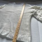 Harper Heritage size M loose weave oversized balloon popcorn sleeves cardigan. White Size M Photo 3