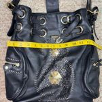 Jimmy Choo  Ramona black soft leather leather metal logo embellished satchel bag! Photo 13