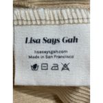 Lisa Says Gah Ribbed Beige Halter Crop Top Y2K Lace Back Cotton Knit Size XS Photo 7