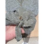 No Boundaries  Women's S Green Ribbed Knot Front V-Neck Button Up Top Photo 4